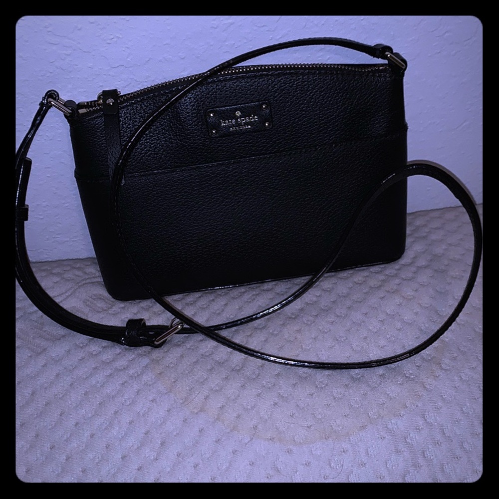 KATE SPADE black crossbody structured purse!